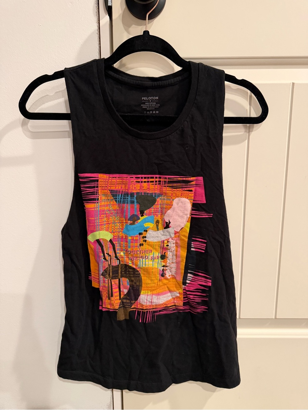 Peloton Black Cotton Crewneck Muscle Tank Top